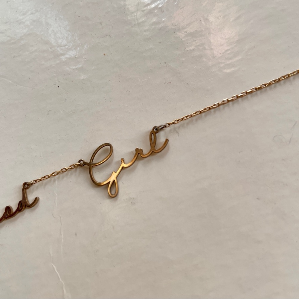 Gold Fill Script Inspirational Name Word Necklace… - image 5